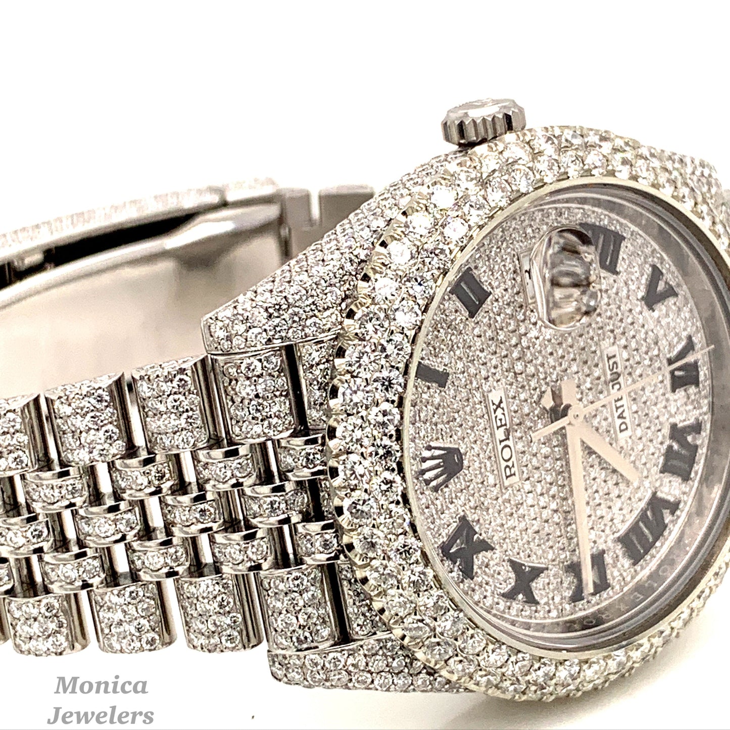 Opulent Rolex Datejust 41mm Diamond Honeycomb Jubilee Stainless Steel Watch