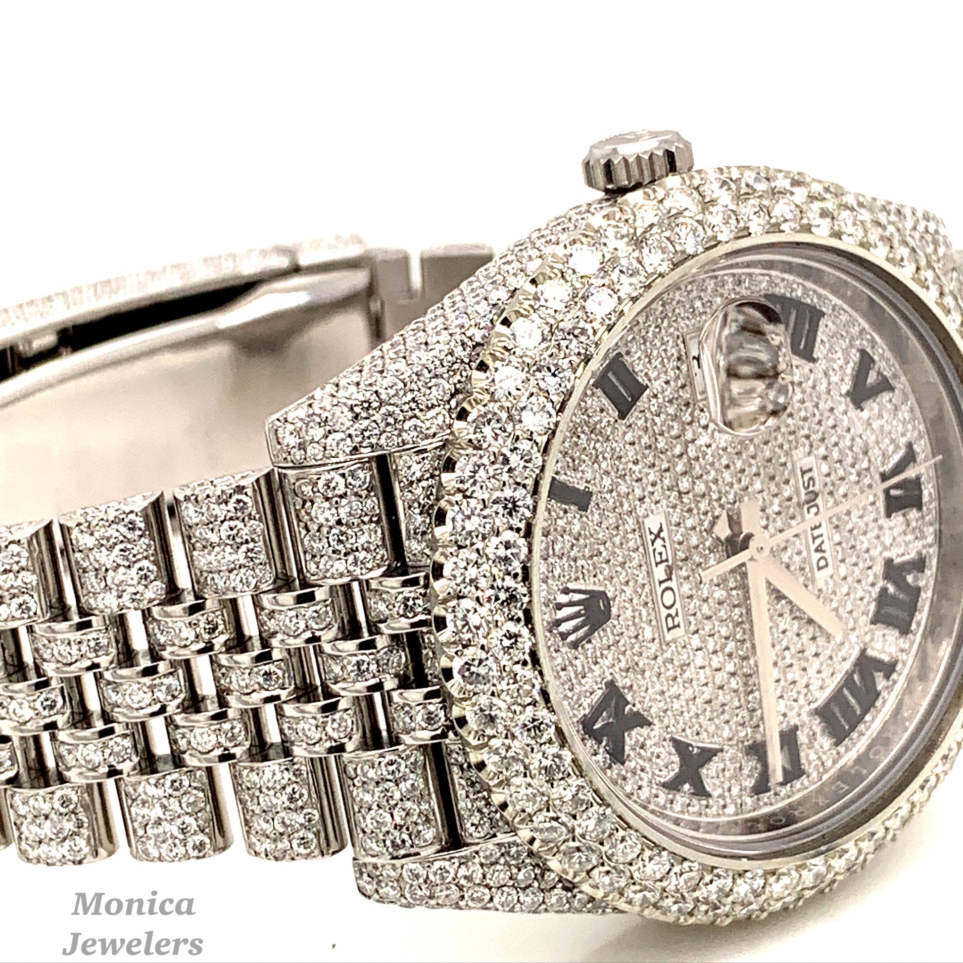 Opulent Rolex Datejust 41mm Diamond Honeycomb Jubilee Stainless Steel Watch