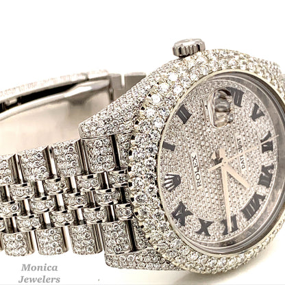 Opulent Rolex Datejust 41mm Diamond Honeycomb Jubilee Stainless Steel Watch