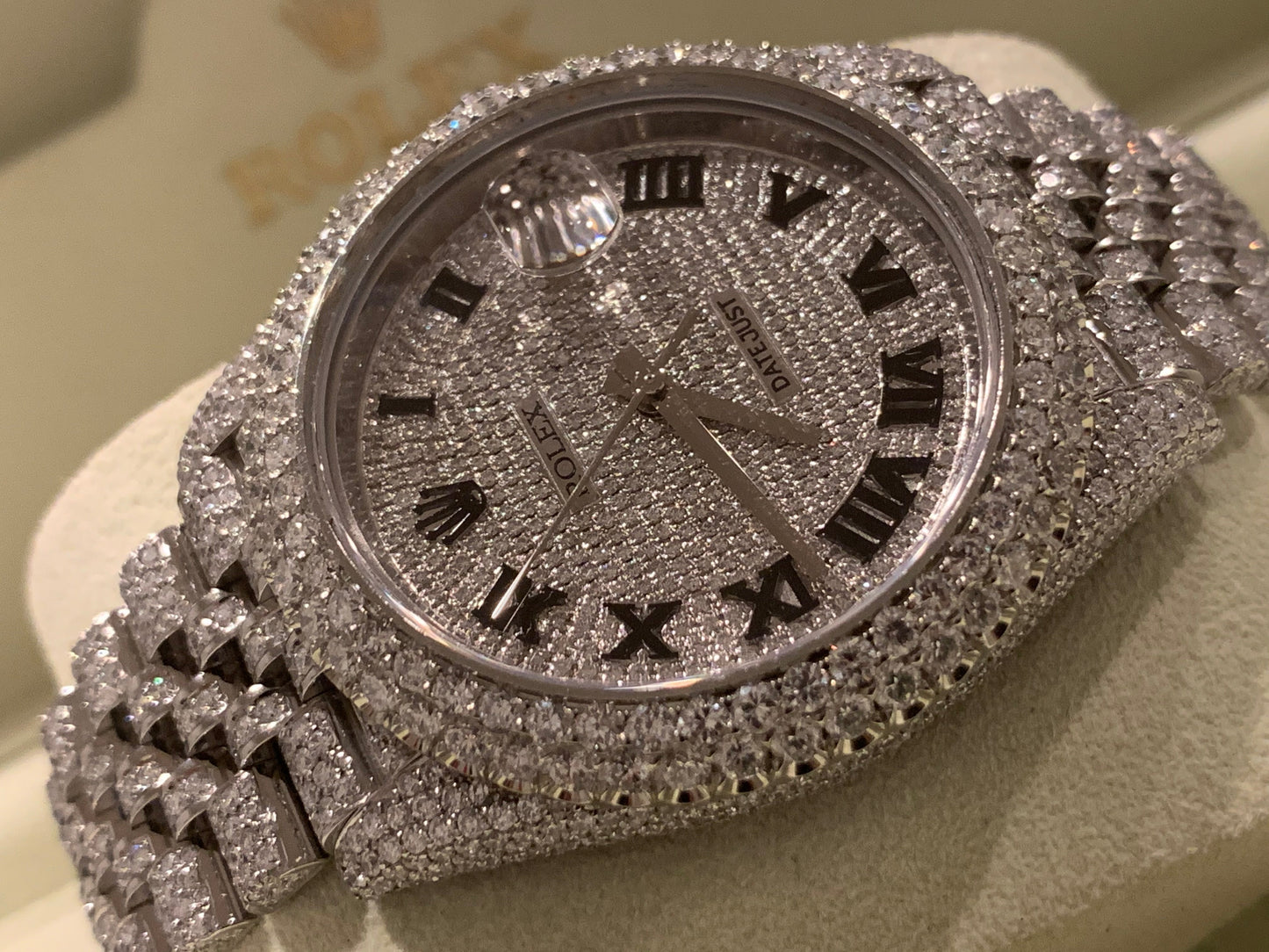 Opulent Rolex Datejust 41mm Diamond Honeycomb Jubilee Stainless Steel Watch